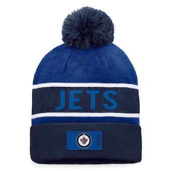 Winnipeg Jets Fanatics Branded Blue 2022 NHL Draft - Authentic Pro Cuffed Knit Toque with Pom
