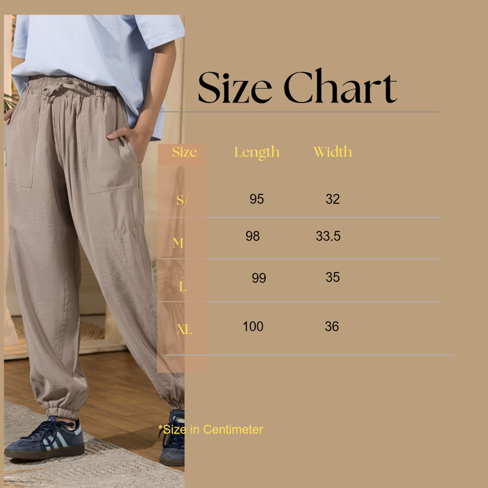 Women's Flowy Elasticated Leg Pants - Cafe