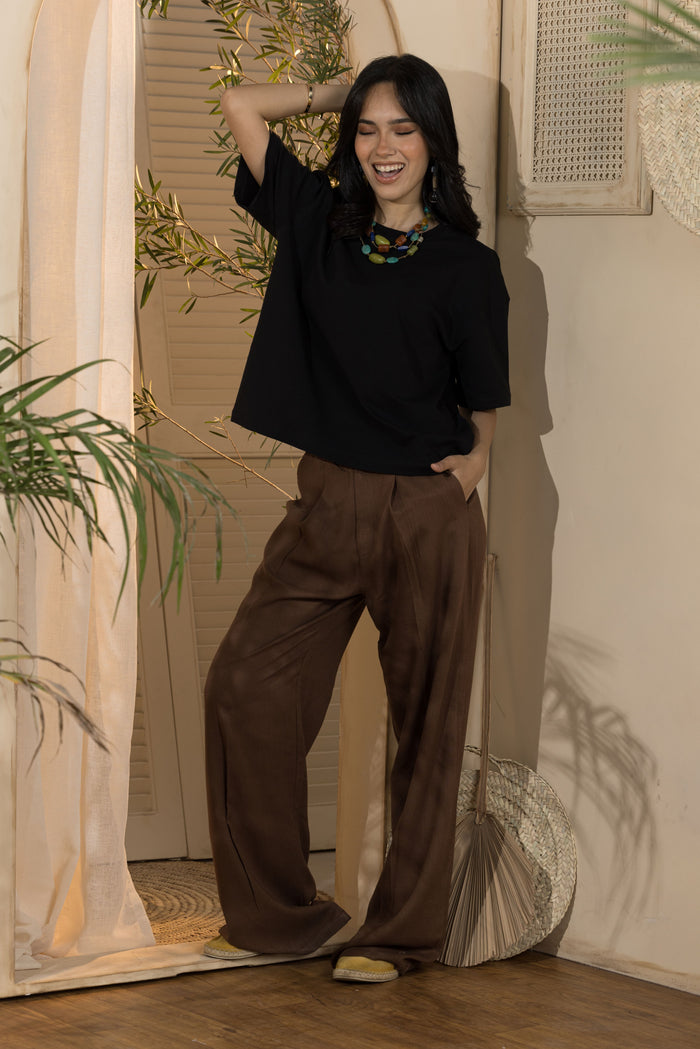Women's Oversized Basic Tshirt- Black