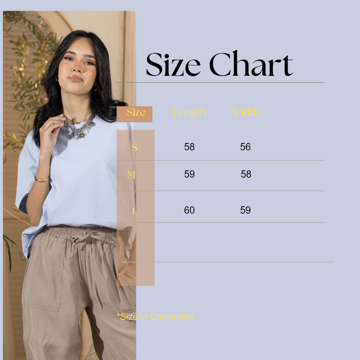 Women's Oversized Basic Tshirt- Sky Blue