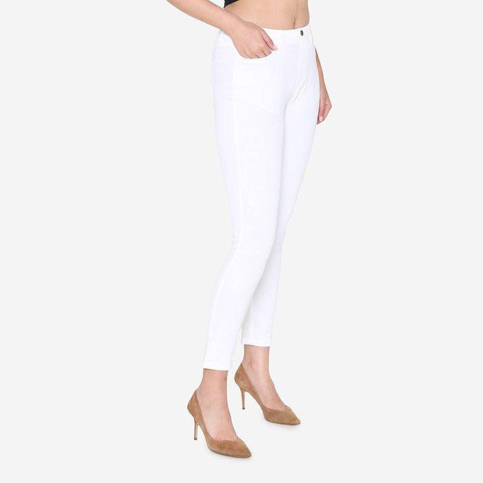 Vami Women's  Cotton Stretchable Jeggings - White - Bonjour Group