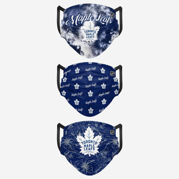 Women's Toronto Maple Leafs Match Day FOCO NHL Face Mask Covers Adult 3 Pack