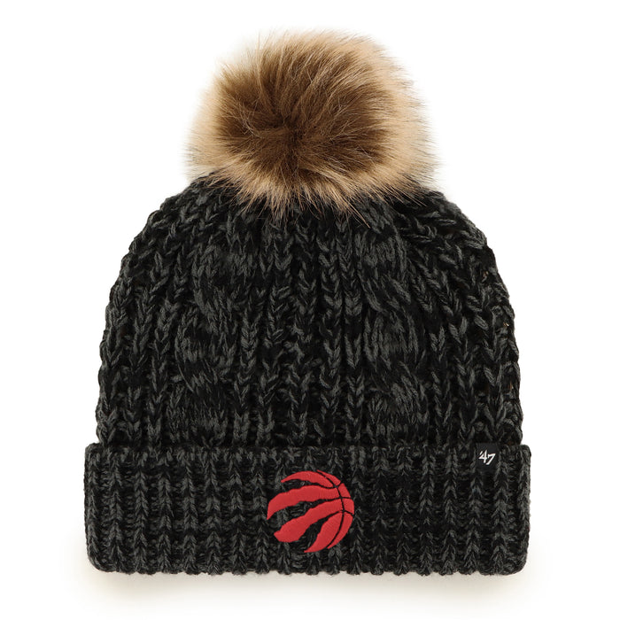 Women's Toronto Raptors '47 Brand Black Meeko Cuffed Knit Beanie with Pom