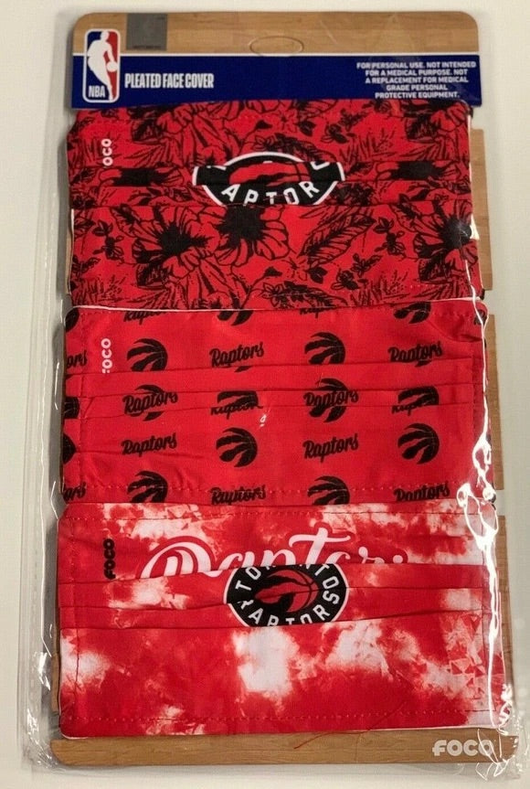 Women's Toronto Raptors Match Day FOCO NBA Face Mask Covers Adult 3 Pack
