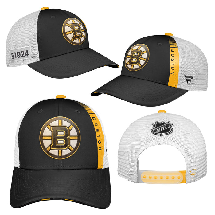Youth Boston Bruins Fanatics Branded 2022 NHL Draft Authentic Pro On Stage Trucker Adjustable Hat
