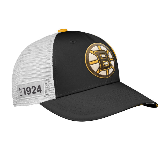 Youth Boston Bruins Fanatics Branded 2022 NHL Draft Authentic Pro On Stage Trucker Adjustable Hat
