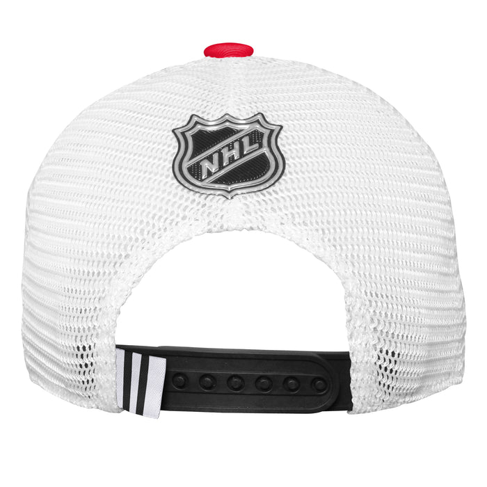 Youth Chicago Blackhawks Fanatics Branded 2023 NHL Draft On Stage Trucker Adjustable Hat