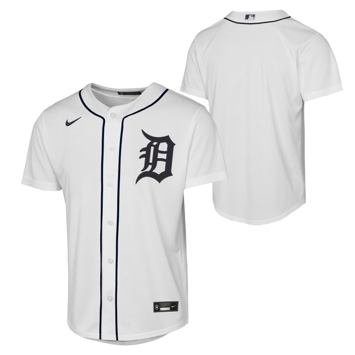 Youth Detroit Tigers Outerstuff Base-Line Jersy - White