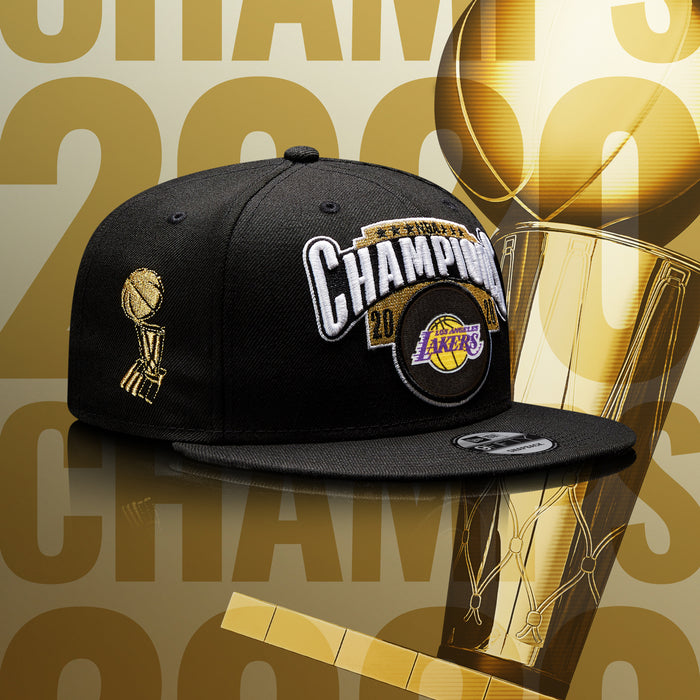 Youth Los Angeles Lakers 2020 NBA Finals Champions New Era Black - Locker Room 9FIFTY Snapback Adjustable Hat
