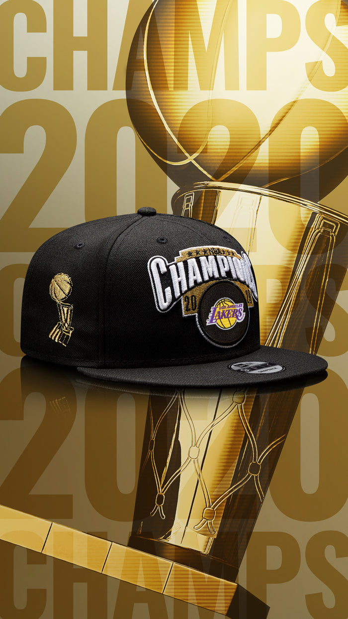 Youth Los Angeles Lakers 2020 NBA Finals Champions New Era Black - Locker Room 9FIFTY Snapback Adjustable Hat
