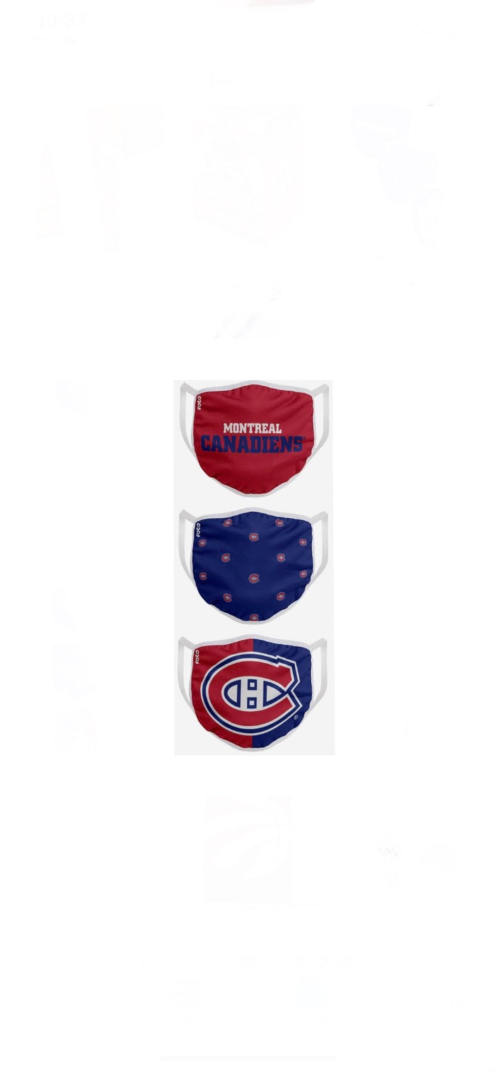 Youth Montreal Canadiens FOCO NHL Face Mask Covers 3 Pack