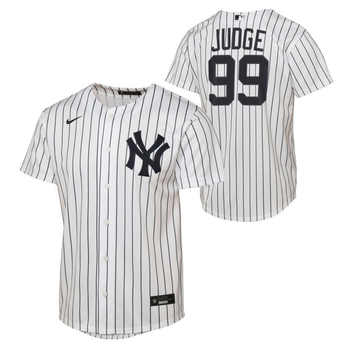 Youth New York Yankees Aaron Judge #99 Outerstuff Pinstripe Base-Line Jersey
