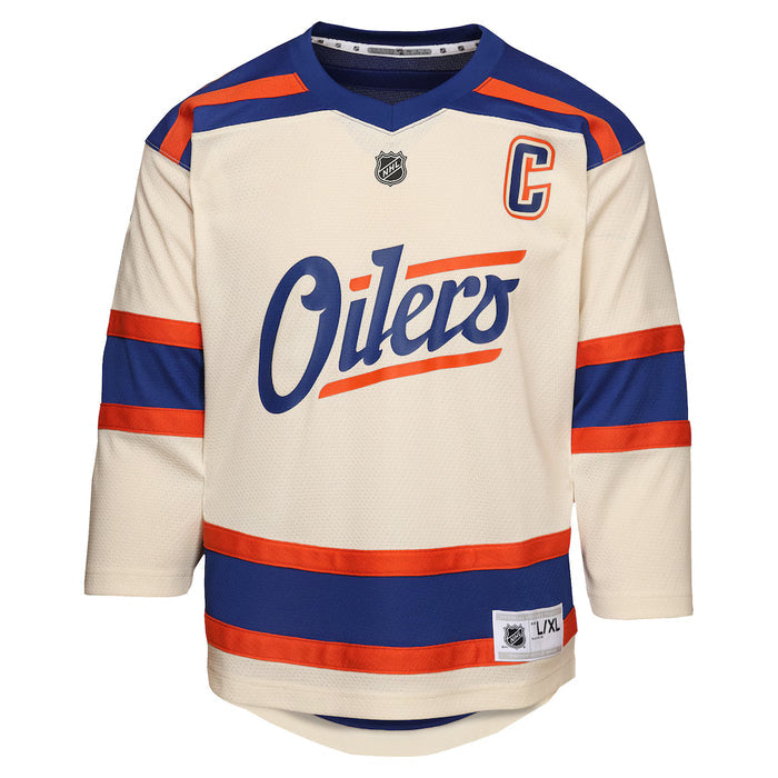 Youth NHL Edmonton Oilers Connor McDavid #97 Alternate Replica Jersey 'C' - Light Beige