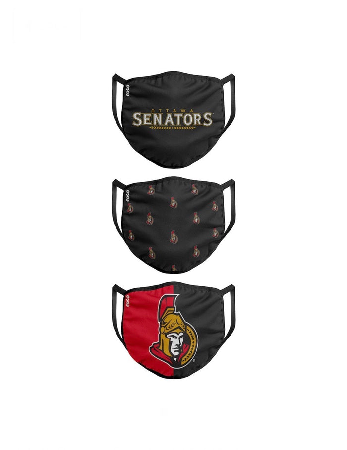 Youth Ottawa Senators FOCO NHL Face Mask Covers 3 Pack