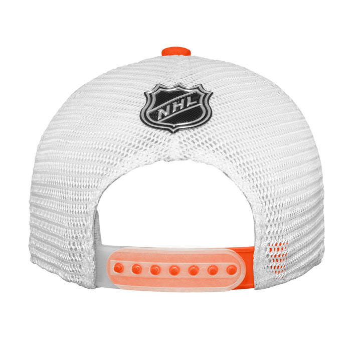 Youth Philadelphia Flyers Fanatics Branded 2022 NHL Draft Authentic Pro On Stage Trucker Adjustable Hat
