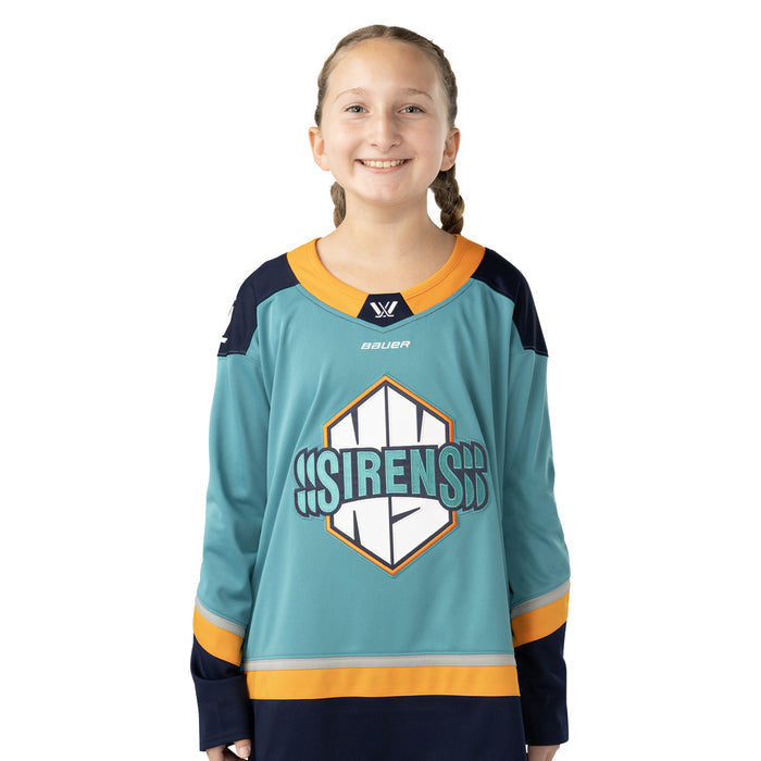 Youth PWHL Teal New York Sirens Replica Hockey Jersey