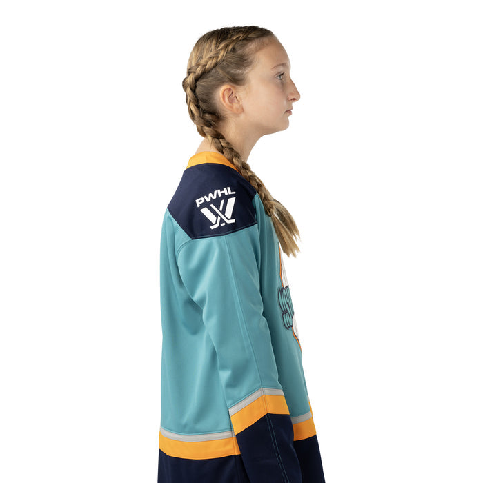 Youth PWHL Teal New York Sirens Replica Hockey Jersey