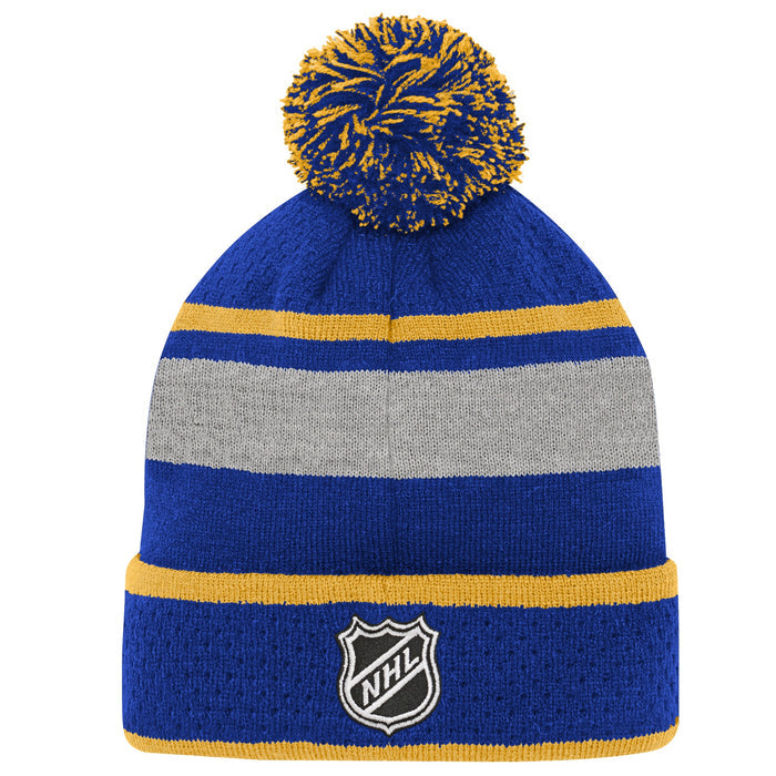 Youth St. Louis Blues Royal Breakaway Cuffed Knit Hat with Pom