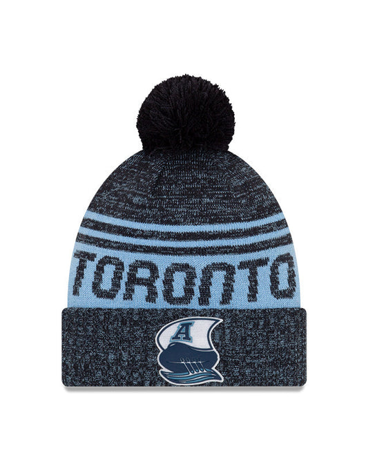 Youth Toronto Argonauts New Era Sideline Cuffed Knit Hat with Pom - Navy