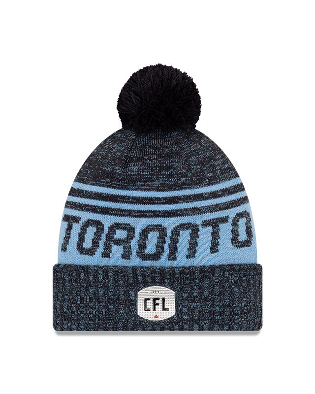 Youth Toronto Argonauts New Era Sideline Cuffed Knit Hat with Pom - Navy