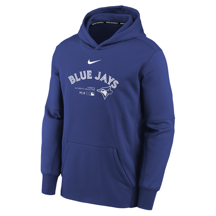 Youth Toronto Blue Jays 2024 Authentic Collection Rush Blue Therma Fleece Hoodie