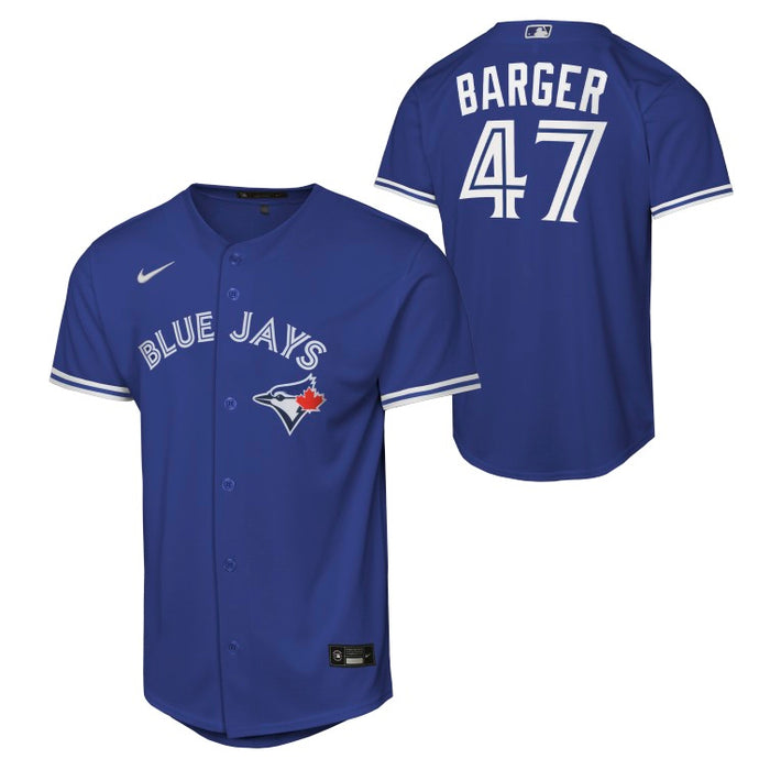 Youth Toronto Blue Jays Addison Barger #47 Alternate 2 Blue Baseline Jersey