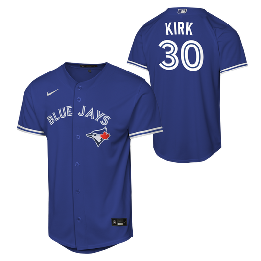 Youth Toronto Blue Jays Alejandro Kirk #30 Alternate 2 Blue Baseline Jersey