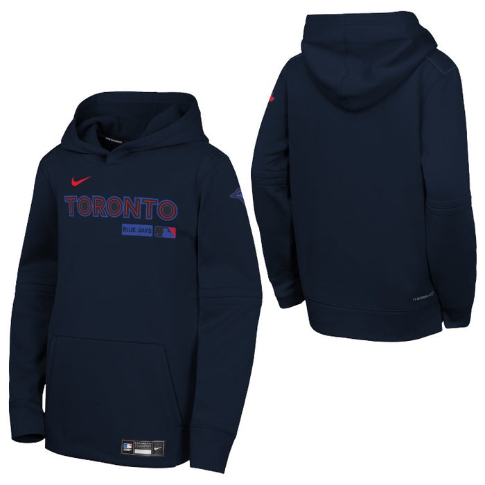 Youth Toronto Blue Jays Authentic Collection City Connect Thermal Hoodie - Black