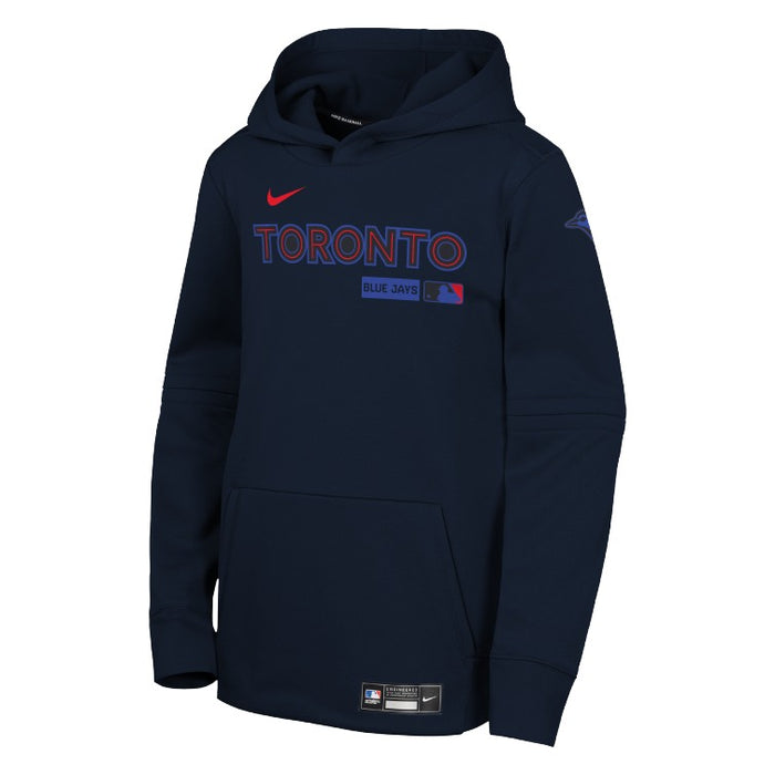 Youth Toronto Blue Jays Authentic Collection City Connect Thermal Hoodie - Black