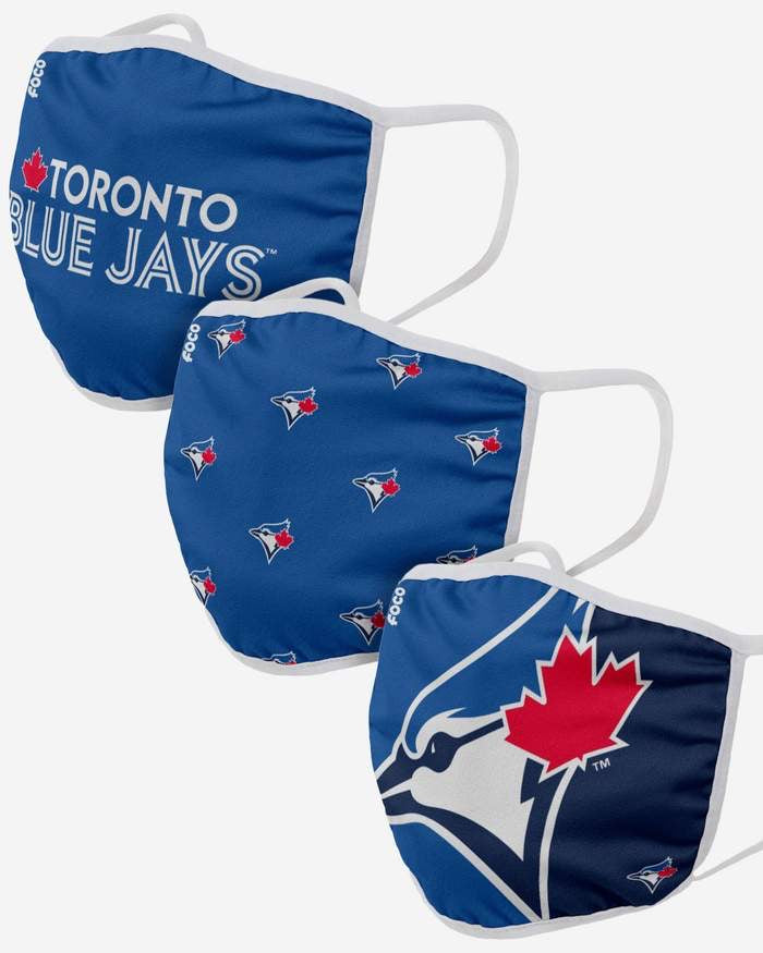 Youth Toronto Blue Jays FOCO MLB Face Mask Covers 3 Pack