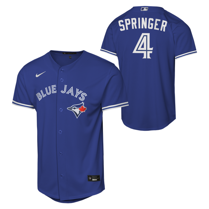 Youth Toronto Blue Jays George Springer #4 Alternate 2 Blue Baseline Jersey