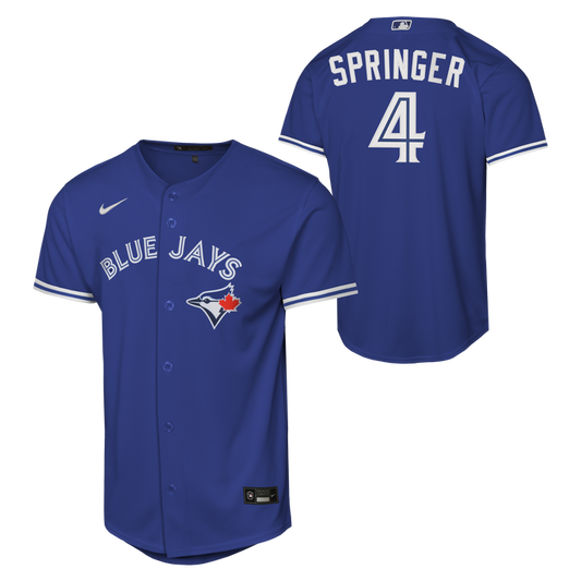 Youth Toronto Blue Jays George Springer #4 Alternate 2 Blue Baseline Jersey