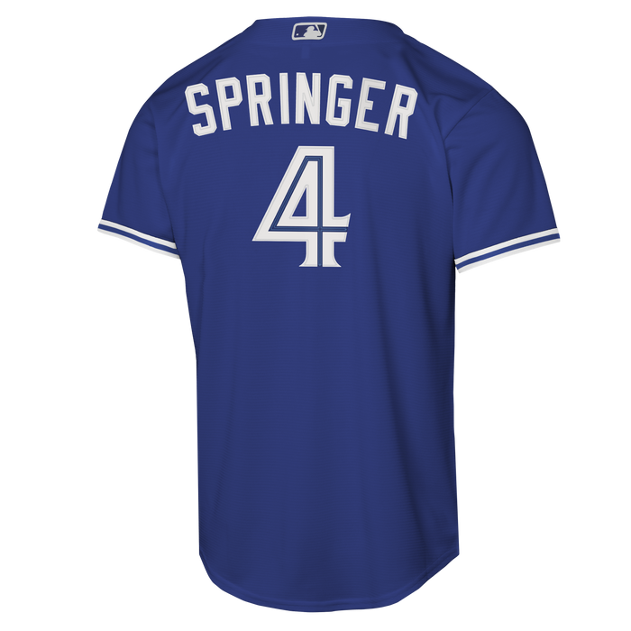 Youth Toronto Blue Jays George Springer #4 Alternate 2 Blue Baseline Jersey