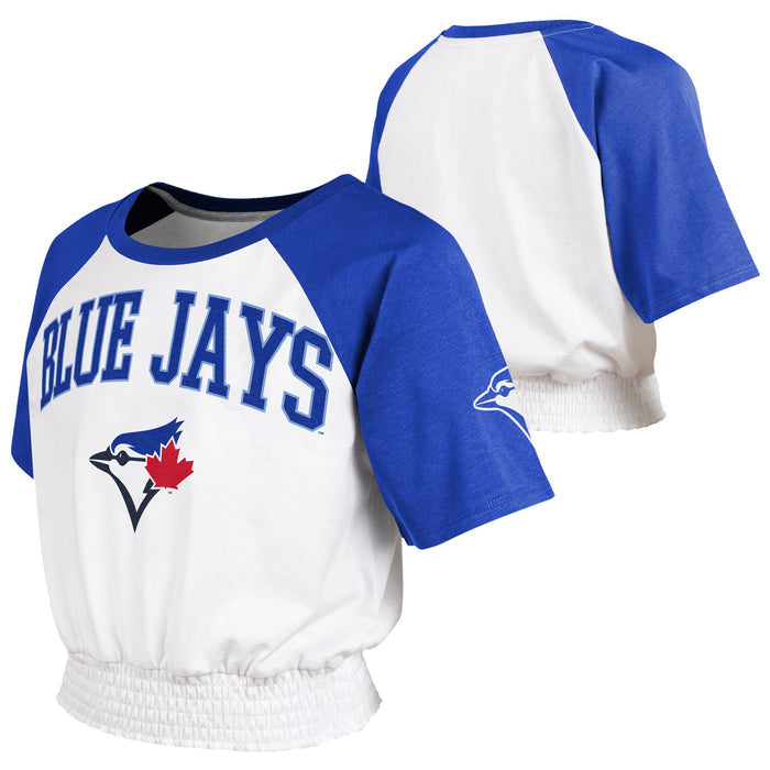Youth Toronto Blue Jays Girls On Base Fashion Raglan T-Shirt - White