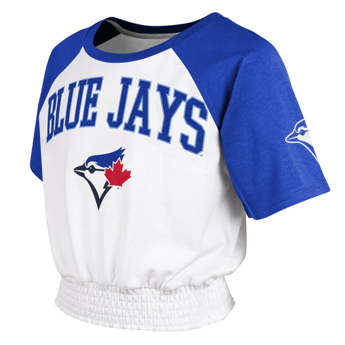 Youth Toronto Blue Jays Girls On Base Fashion Raglan T-Shirt - White