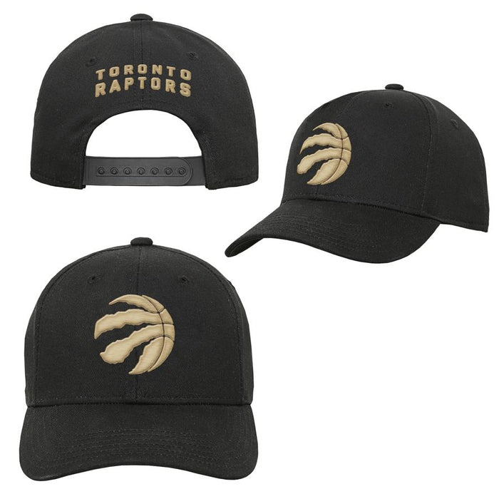 Youth Toronto Raptors Blk/Gld Precurve Hat