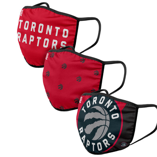 Youth Toronto Raptors FOCO NBA Face Mask Covers 3 Pack