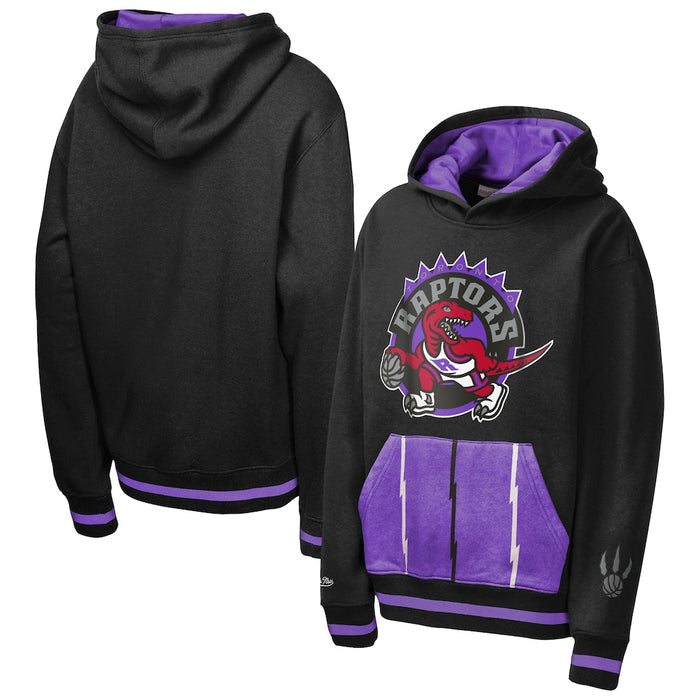 Youth Toronto Raptors Mitchell & Ness Playmaker Fashion Fleece Hoodie - Black