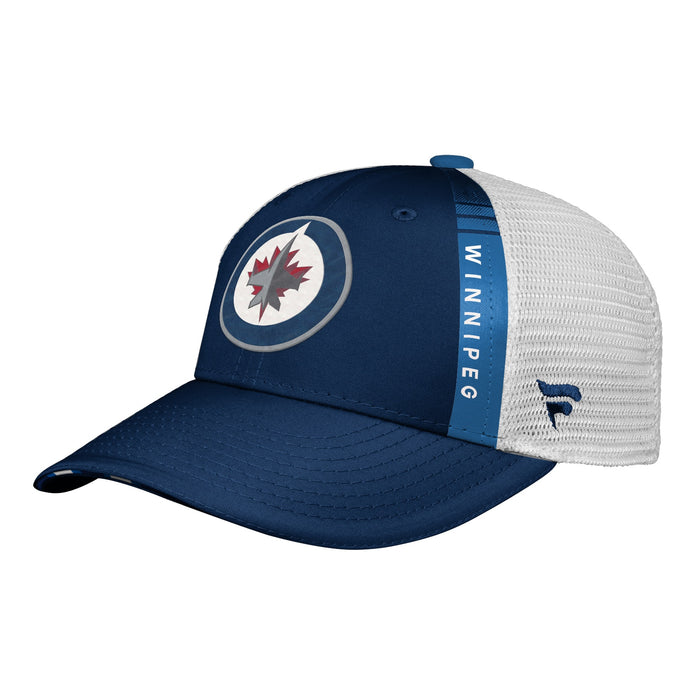 Youth Winnipeg Jets Fanatics Branded 2022 NHL Draft Authentic Pro On Stage Trucker Adjustable Hat