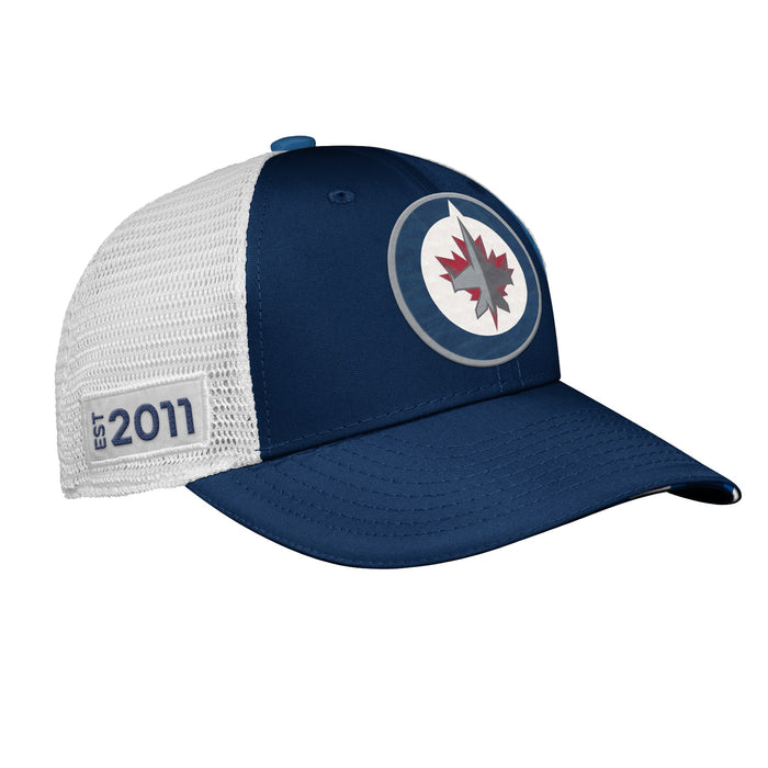Youth Winnipeg Jets Fanatics Branded 2022 NHL Draft Authentic Pro On Stage Trucker Adjustable Hat